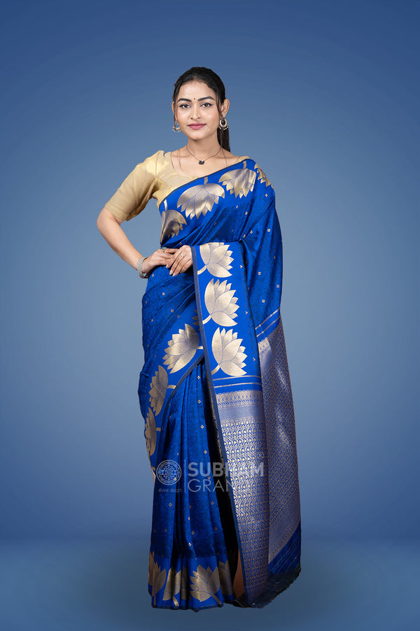 Royal blue colour banaras soft pattu saree