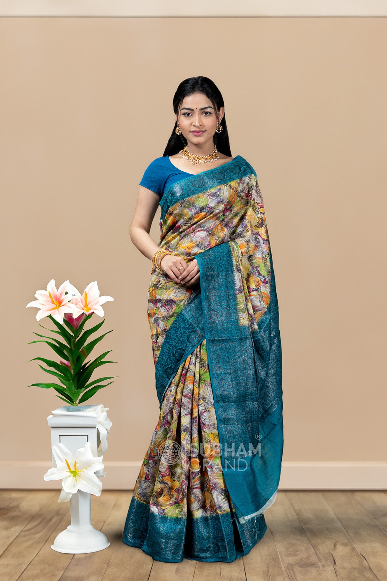 Pure Khaddi Georgette Neemzari Bandhej Gotapatti Work Saree with Blous –  KcPc Bandhani