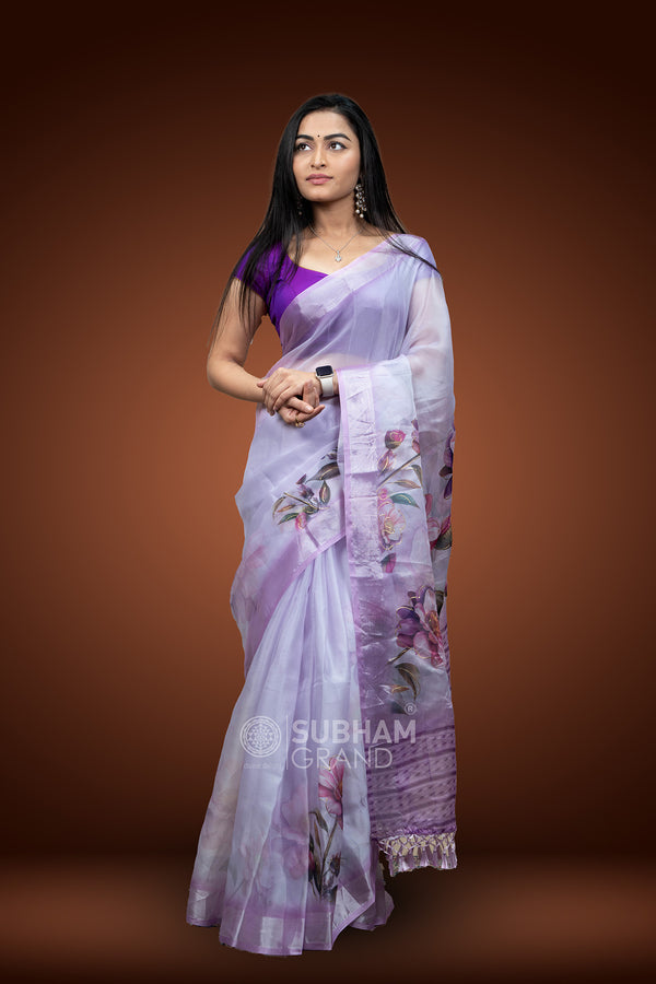 Cora silk digital print saree