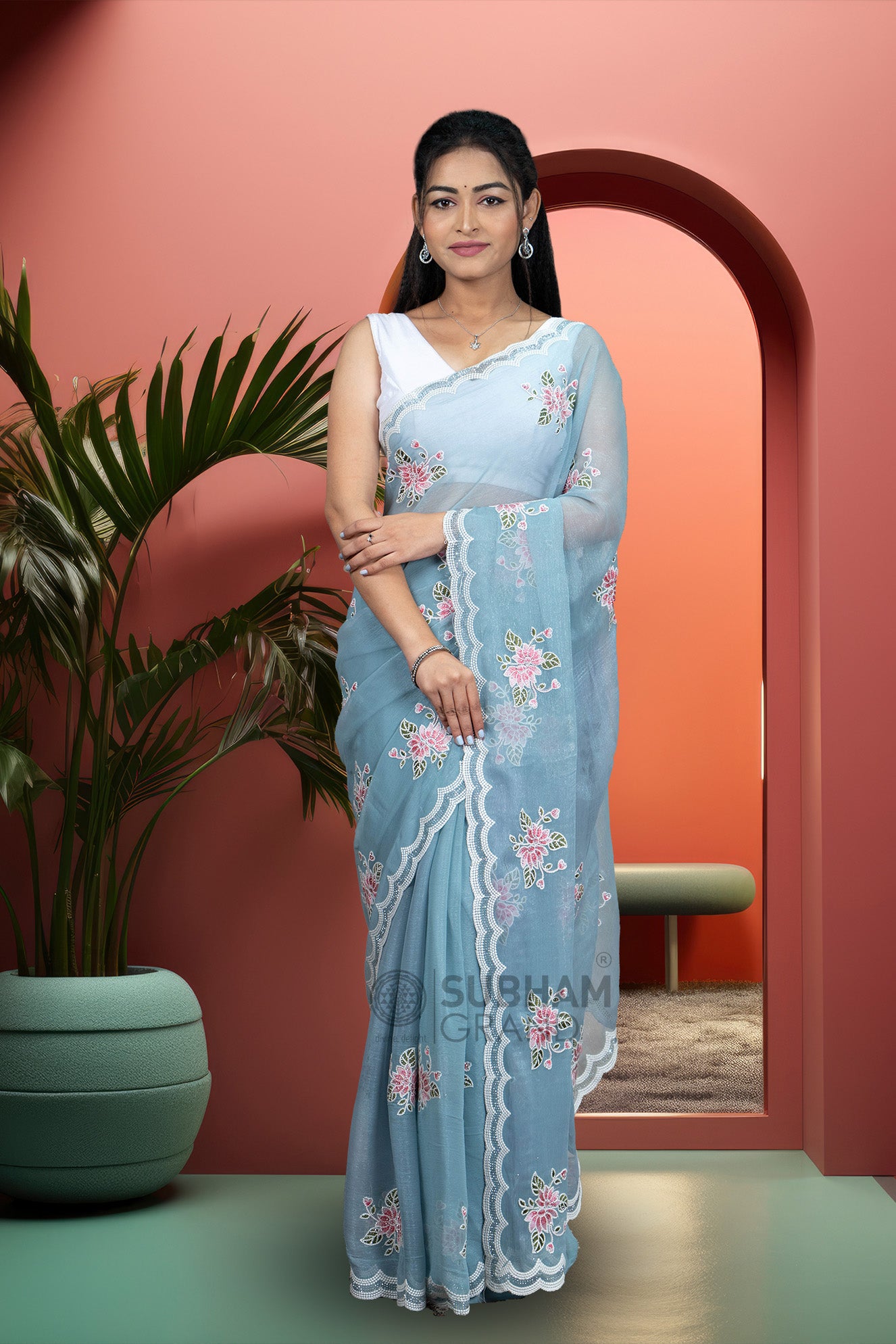 Buy Blue Sarees for Women by Civamee Online | Ajio.com