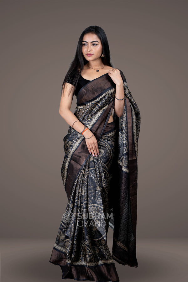 Pure silk zari weaving border saree