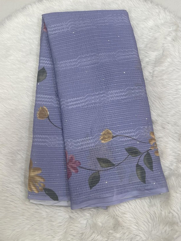 Designer Floral Print Chiffon Saree