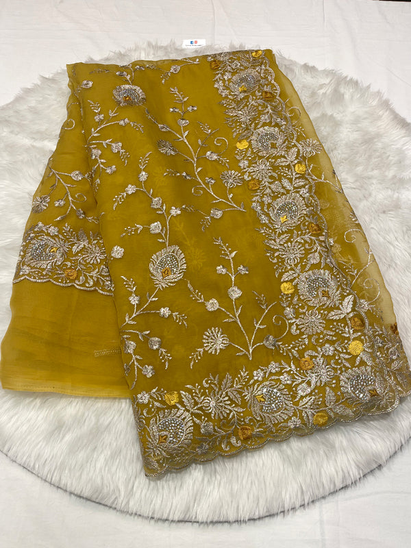 Chiffon Jewellery Work Saree