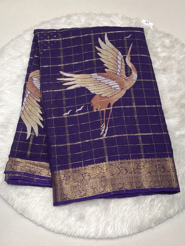 Chinon Crape Silk Saree