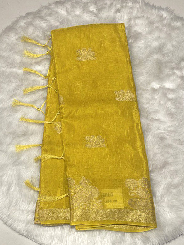 Crimson Peacock Chinon Silk Saree