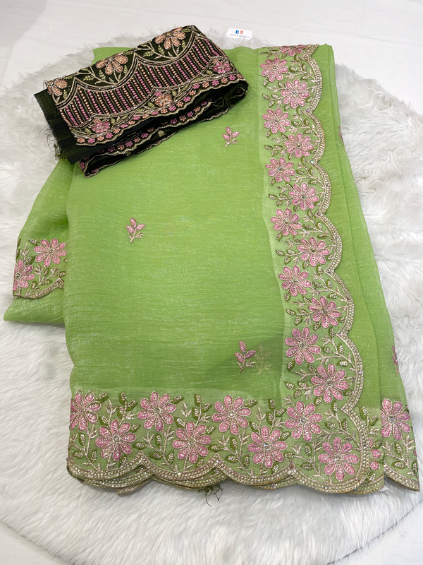 Vibrant Fendy Tissue Saree