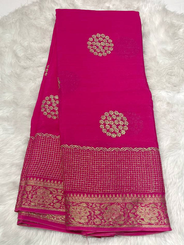Gold Zari Georgette Crape Saree