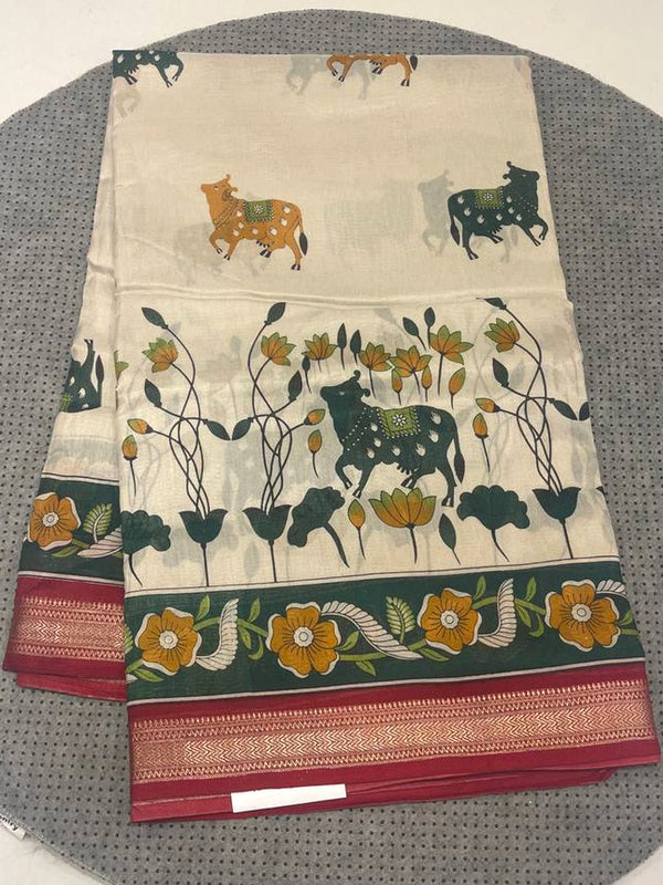 Khadi Kalamkari Saree
