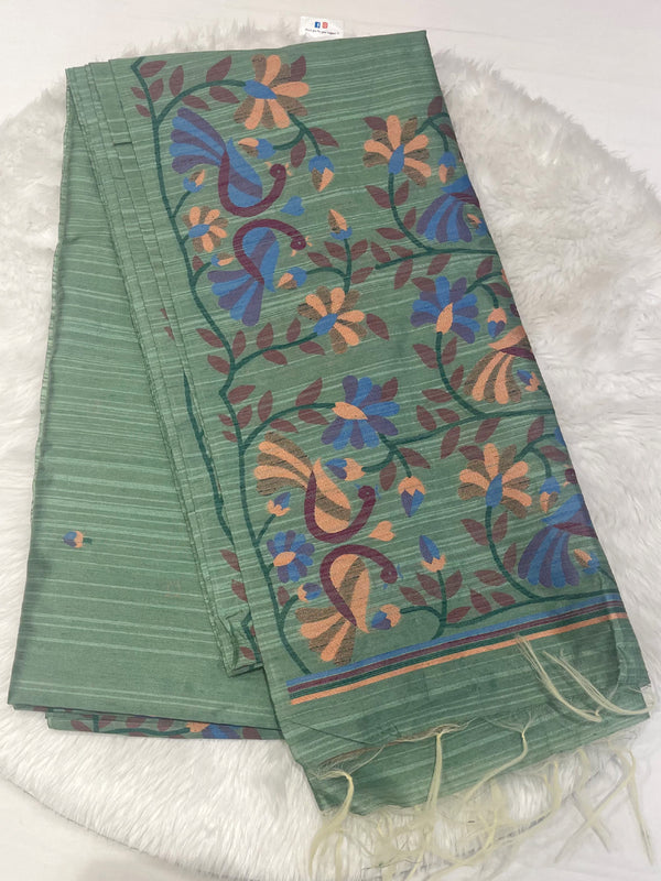 Khadi Fancy Silk Peacock Saree