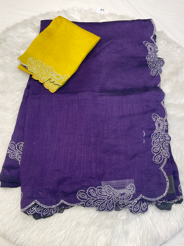 Regal Plum Malbari Georgette Saree