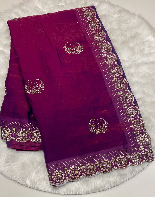 Royal Purple Space Silk Saree