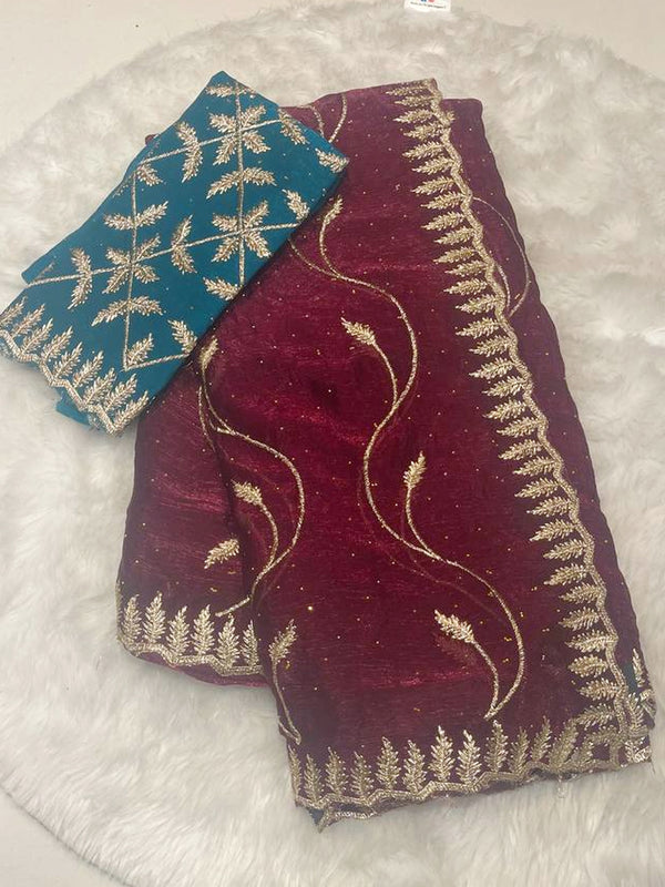 Regal Bloom Zari Work Saree