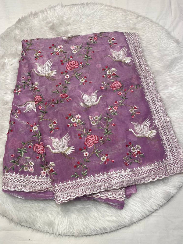 Karachi Silk Thread Work Saree