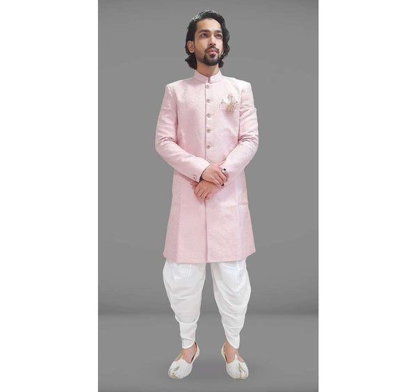 Pink Color Traditional Indo-Western Dhoti Sherwani Set