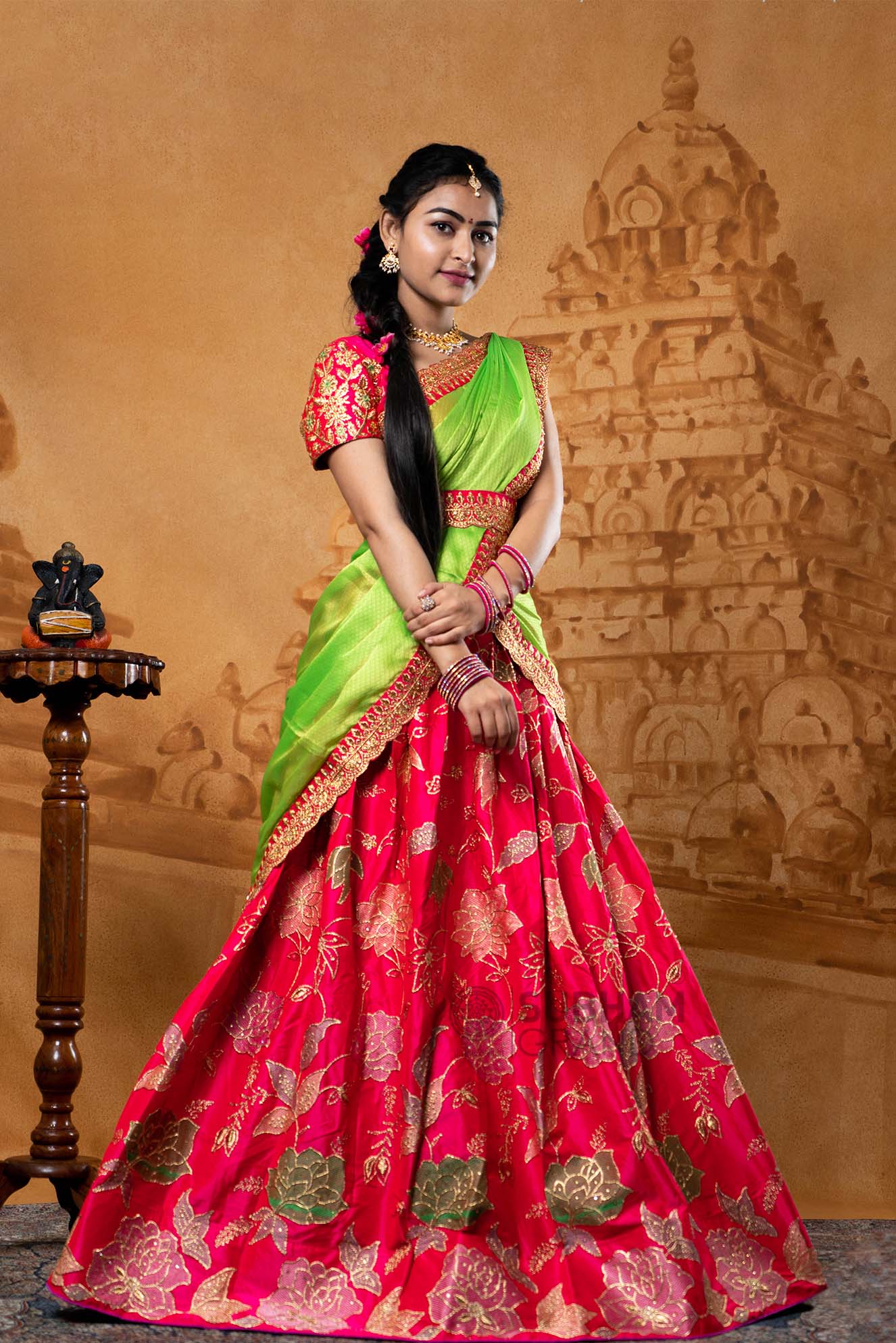 Kanjivaram Silk Zari Lehenga With Blouse Along With Embroidery Dupatta –  Peachpiper.in