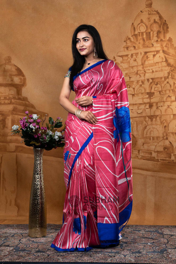 Pure Silk Saree with Abstract Print